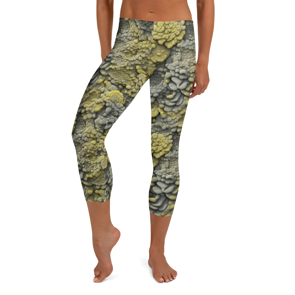 Mossstone Bloom on Capri Leggings — Front