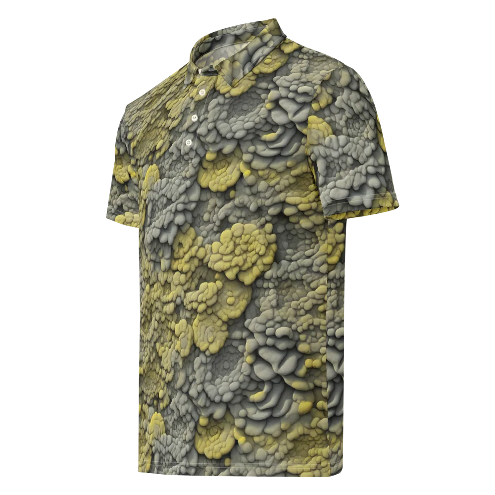 Mossstone Bloom on Men's Slim Fit Polo Shirt — Left Front