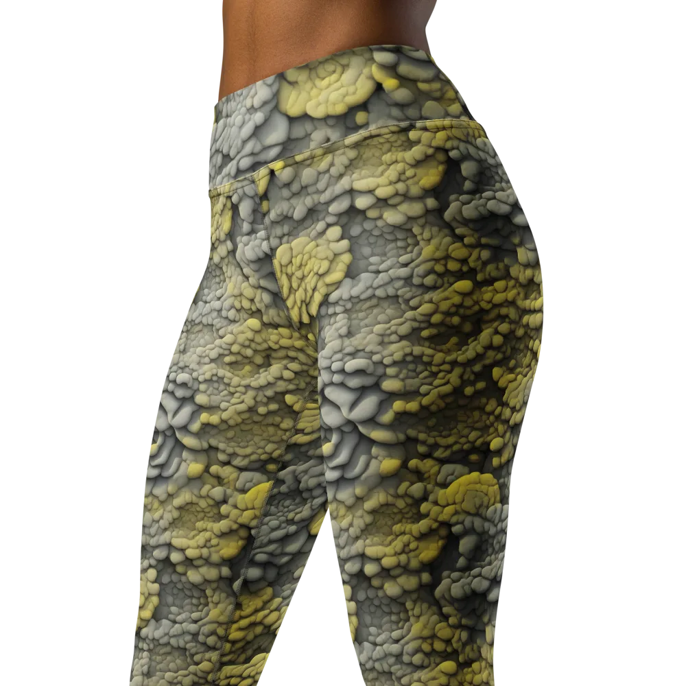 Mossstone Bloom on Yoga Leggings — Left Front
