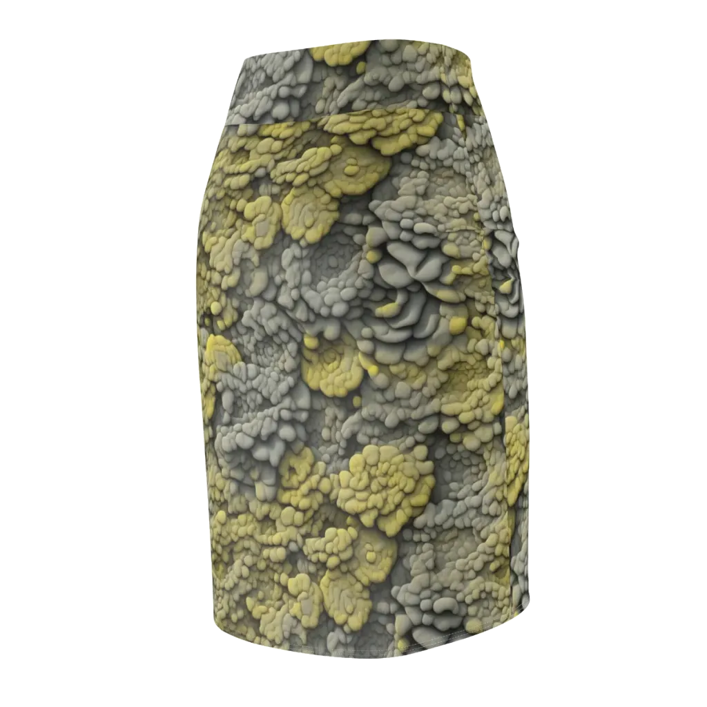 Mossstone Bloom on Pencil Skirt — Back Side