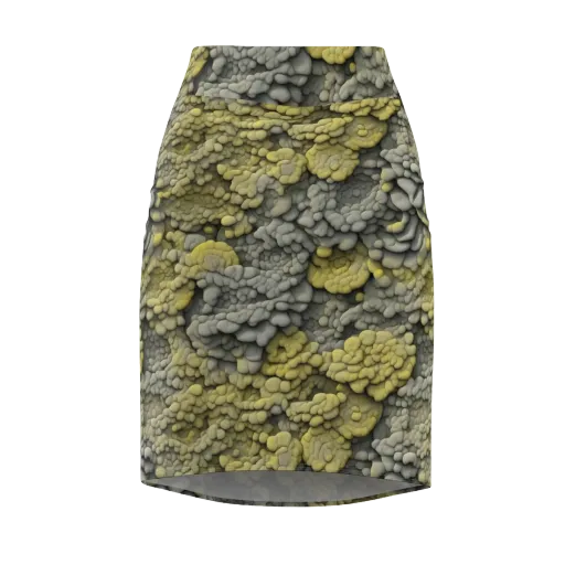 Mossstone Bloom on a Pencil Skirt