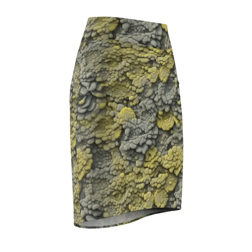 Mossstone Bloom on Pencil Skirt — Front Side