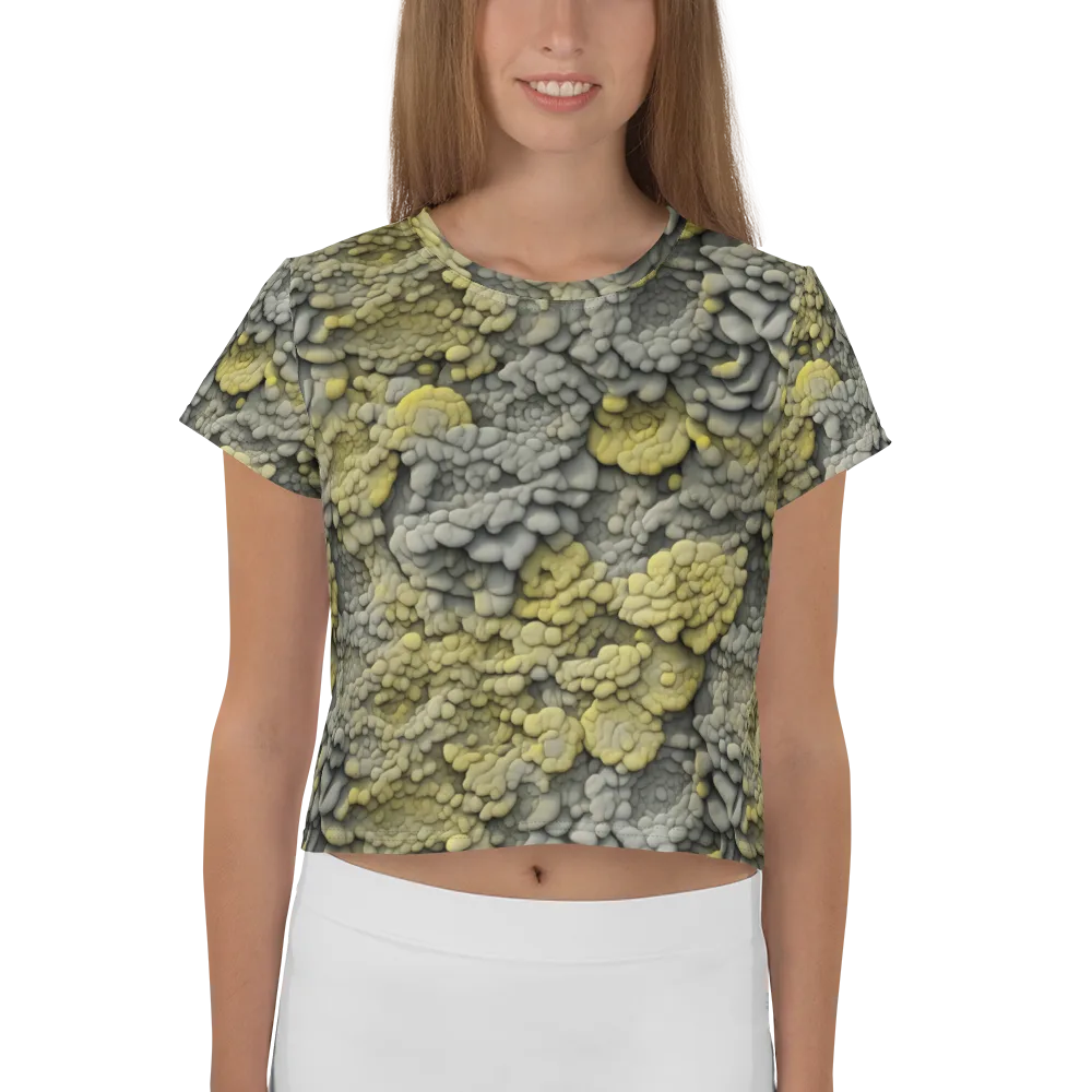 Mossstone Bloom on Crop Tee — Front