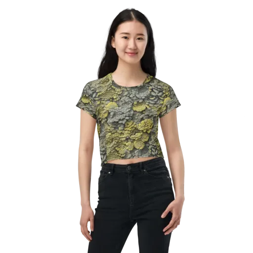 Mossstone Bloom on a Crop Tee