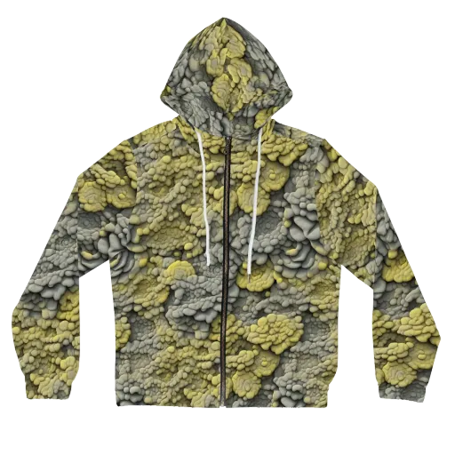 Mossstone Bloom on a Women's Full-Zip Hoodie