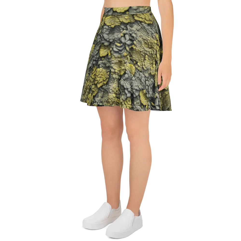 Mossstone Bloom on Skater Skirt — Left