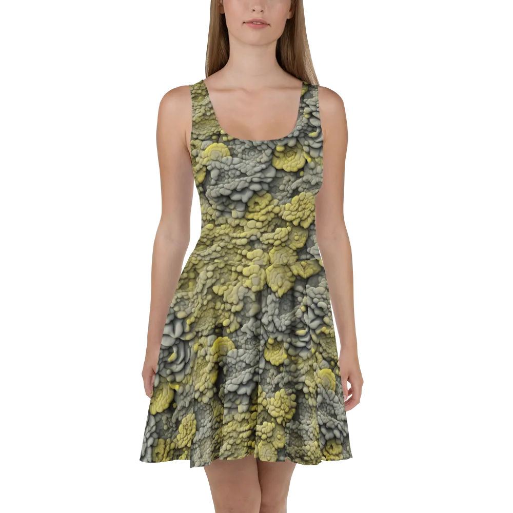 Mossstone Bloom on Skater Dress — Front