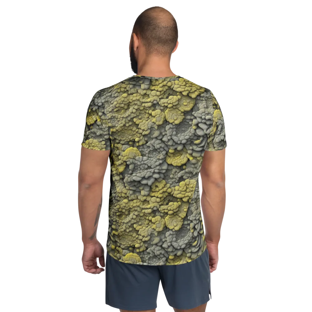 Mossstone Bloom on Men's Athletic T-Shirt — Back