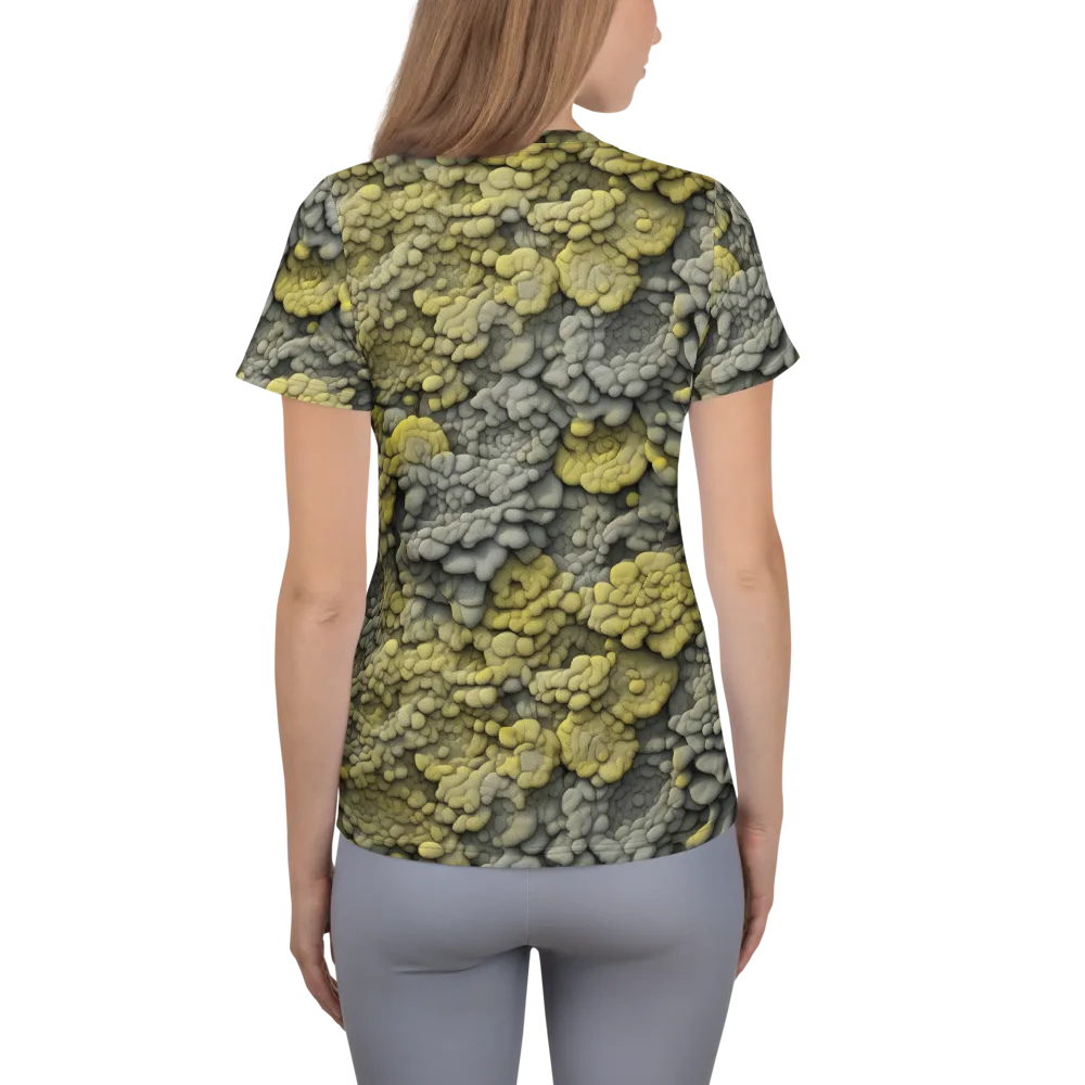 Mossstone Bloom on Women's Athletic T-Shirt — Back