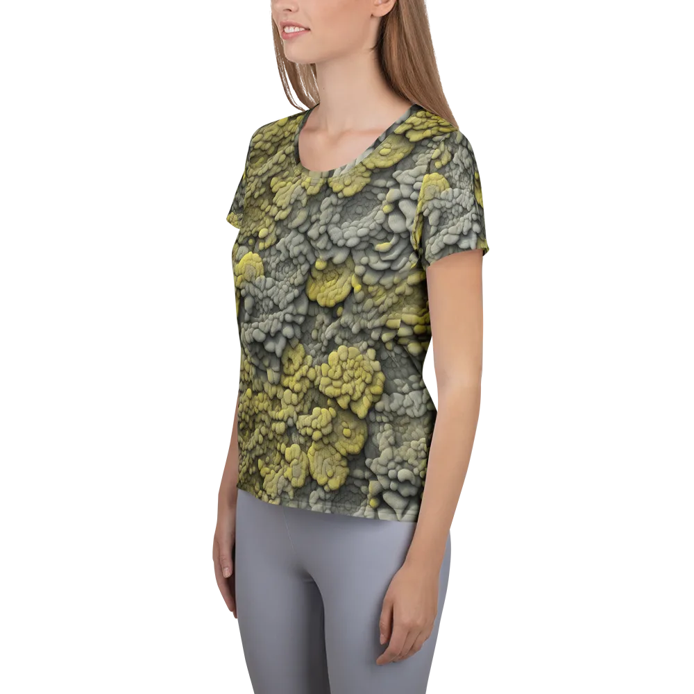 Mossstone Bloom on Women's Athletic T-Shirt — Left