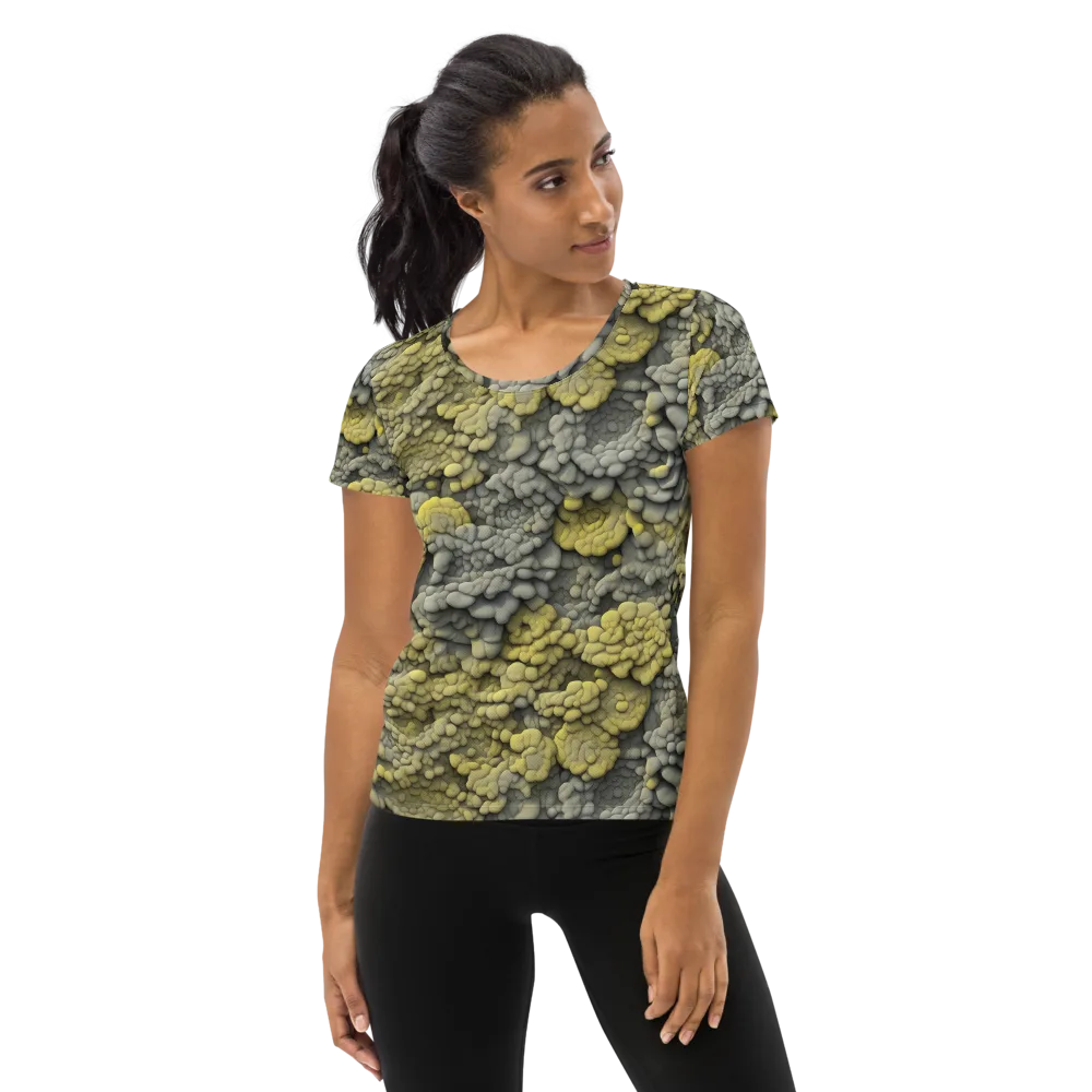 Mossstone Bloom on Women's Athletic T-Shirt — Front
