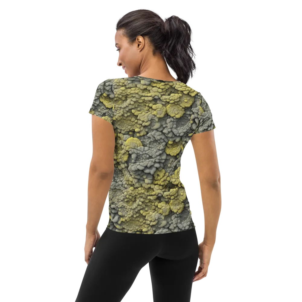 Mossstone Bloom on Women's Athletic T-Shirt — Back
