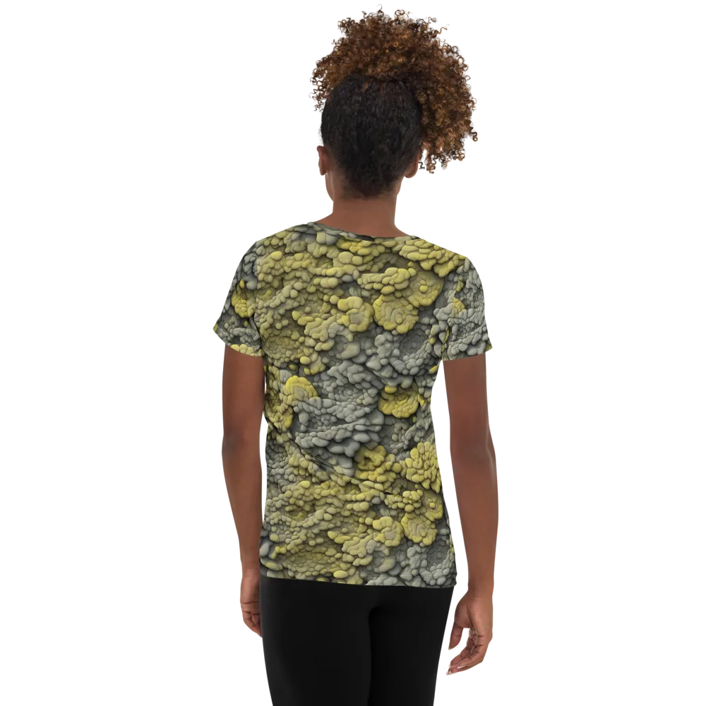 Mossstone Bloom on Women's Athletic T-Shirt — Back