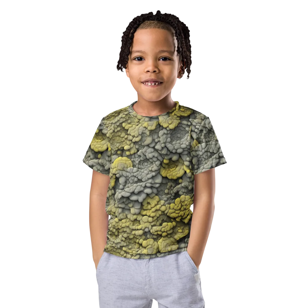 Mossstone Bloom on Kids Crew Neck T-Shirt — Front