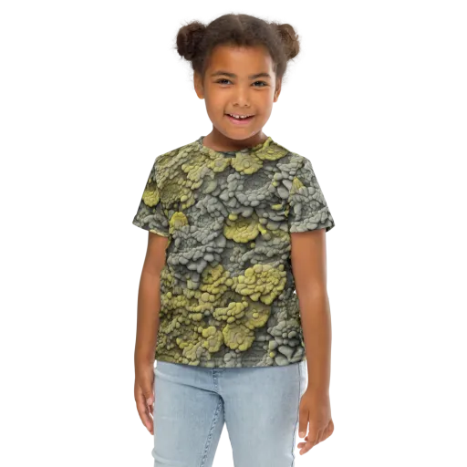 Mossstone Bloom on a Kids Crew Neck T-Shirt