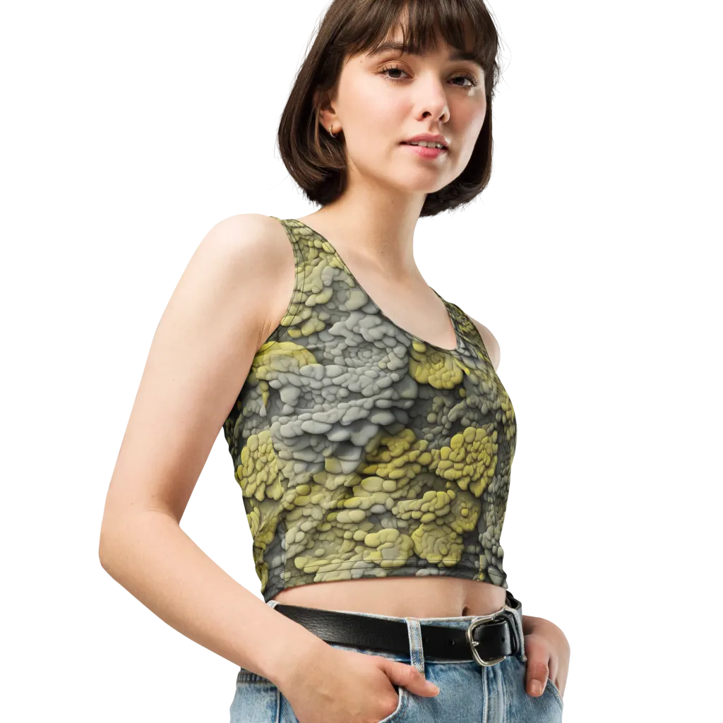 Mossstone Bloom on Crop Top — Right Front