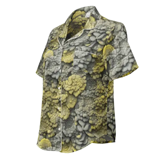 Mossstone Bloom on a Women's Short Sleeve Pajama Top