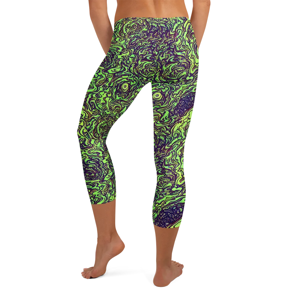 Chaos Garden on Capri Leggings — Back