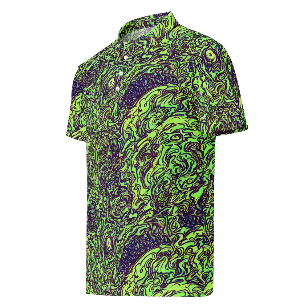 Chaos Garden on Men's Slim Fit Polo Shirt — Left Front