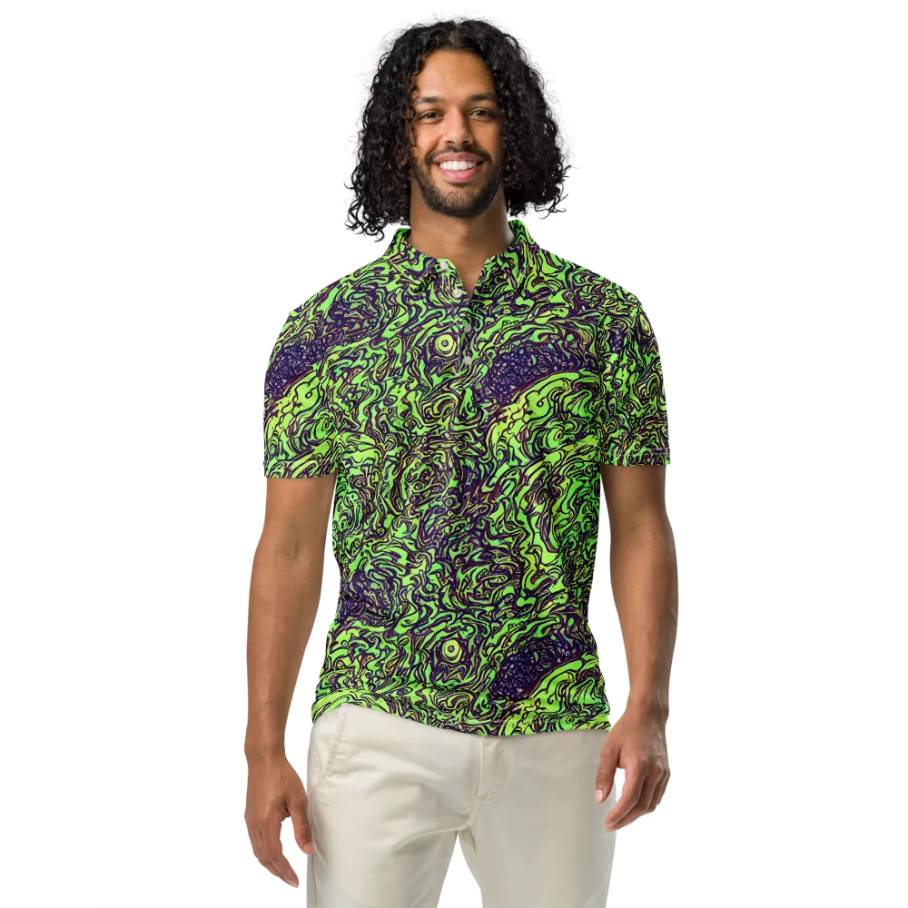 Chaos Garden on Men's Slim Fit Polo Shirt — Front
