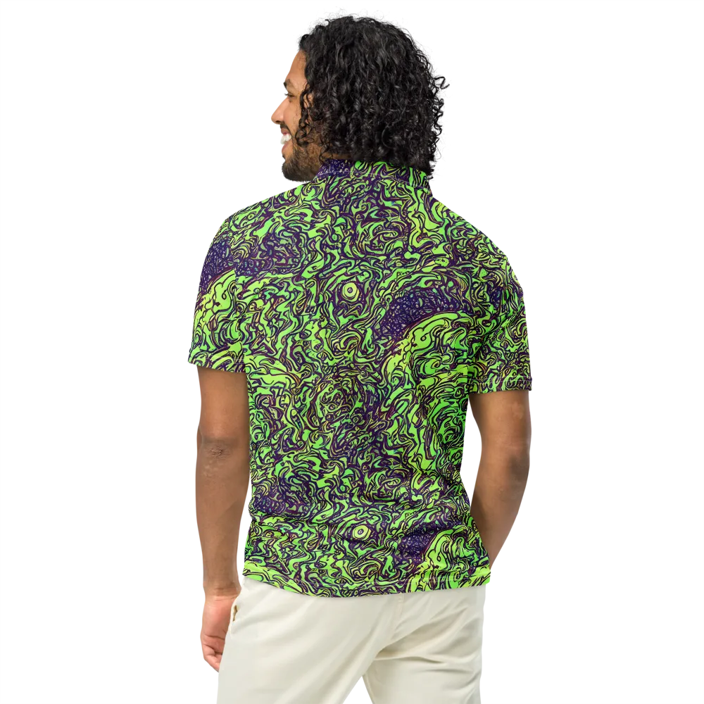 Chaos Garden on Men's Slim Fit Polo Shirt — Back