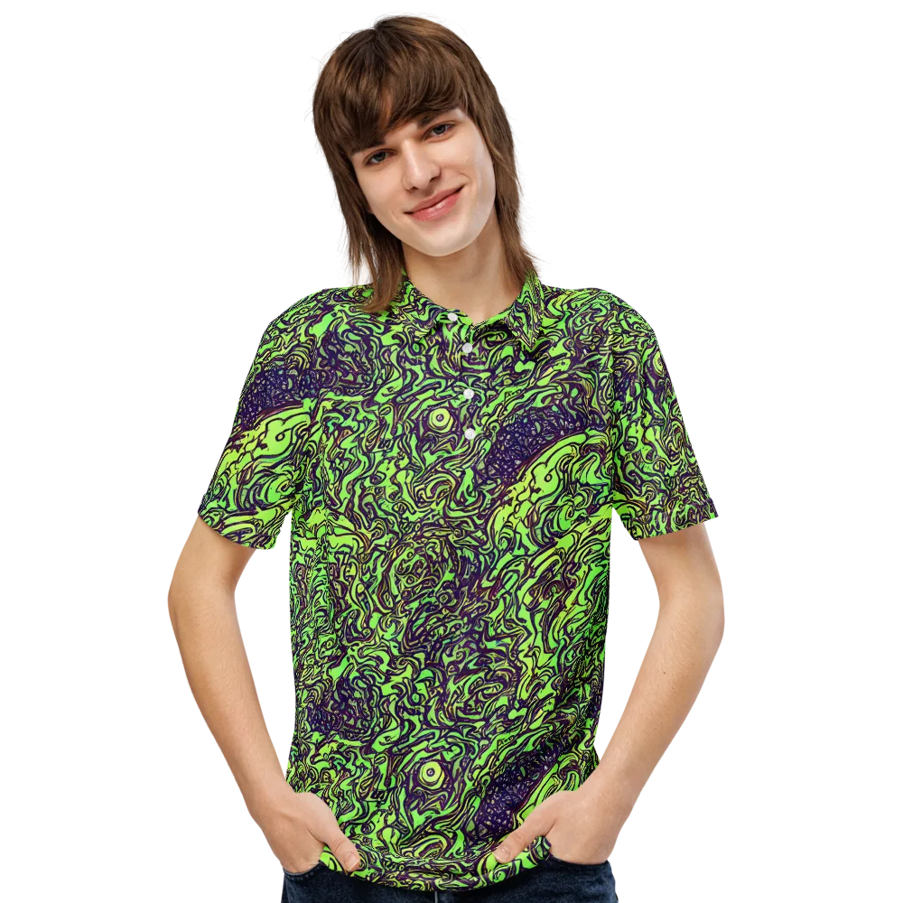Chaos Garden on Men's Slim Fit Polo Shirt — Front