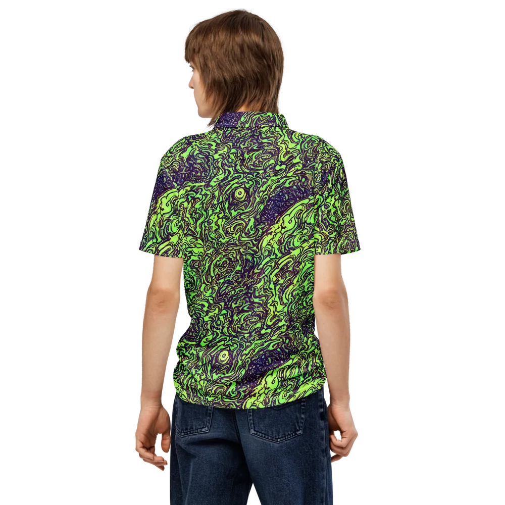 Chaos Garden on Men's Slim Fit Polo Shirt — Back