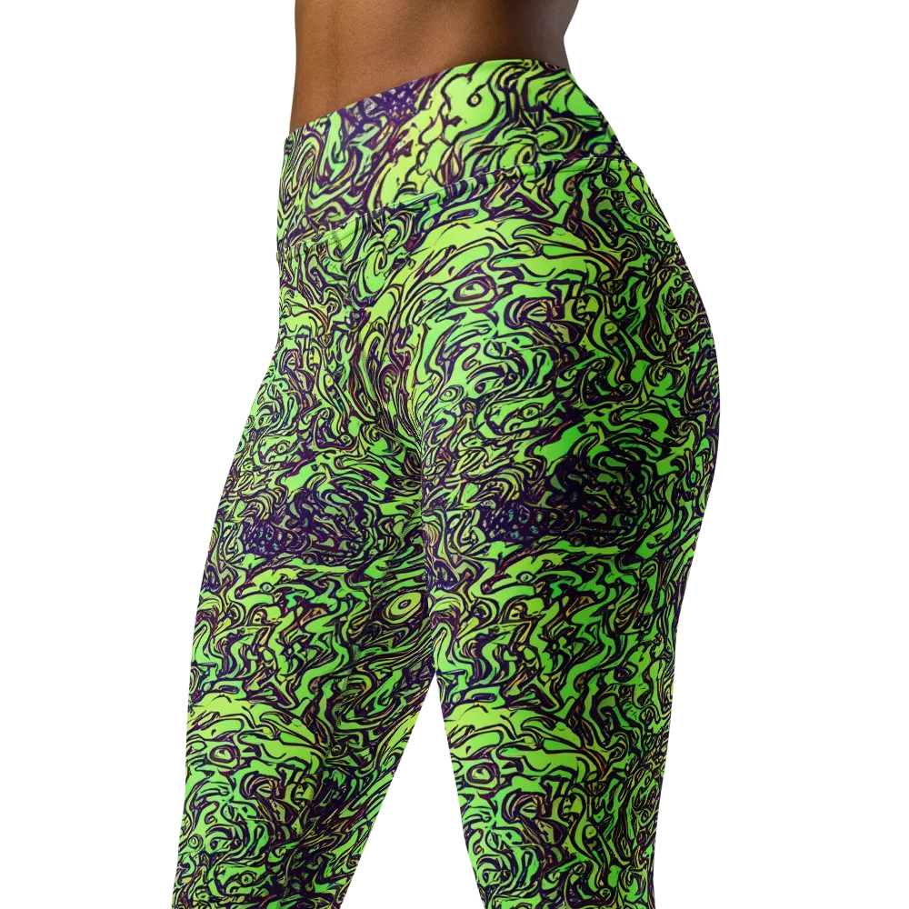 Chaos Garden on Yoga Leggings — Left Front