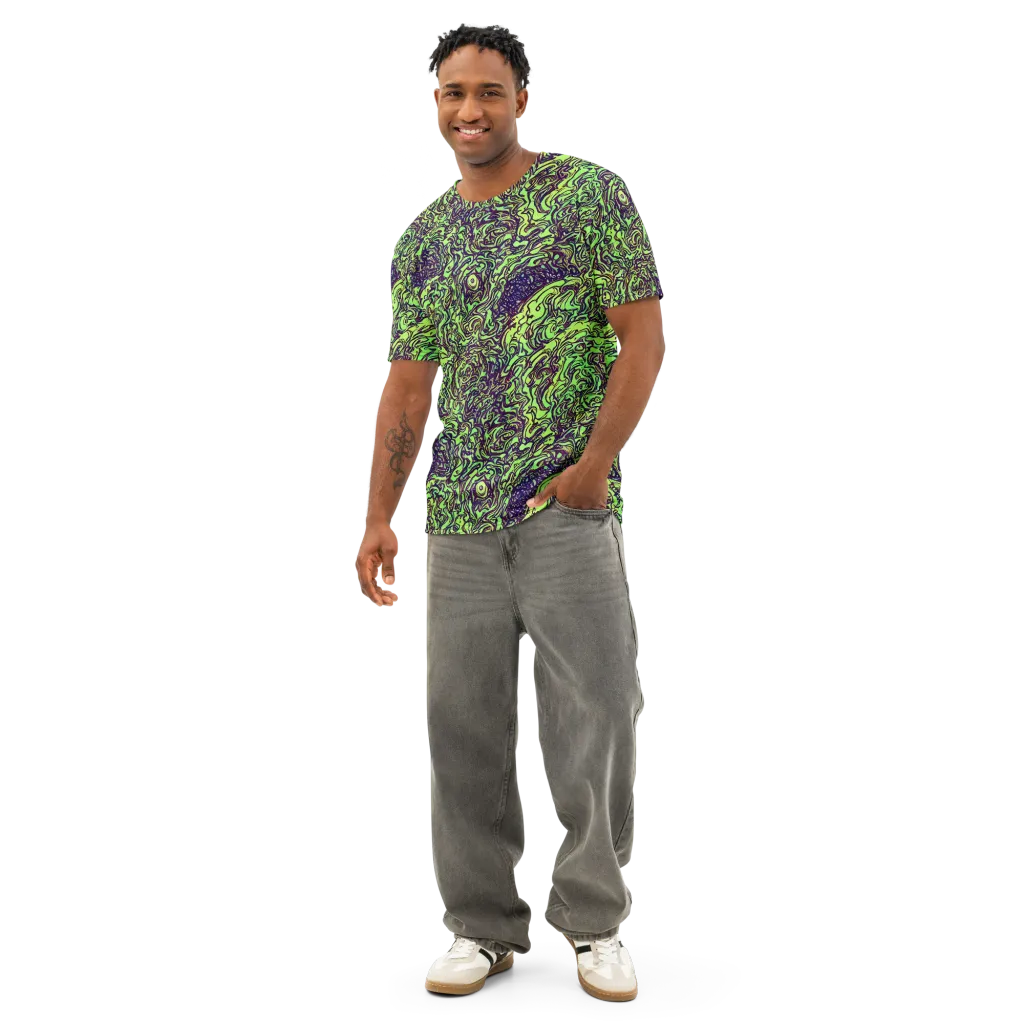 Chaos Garden on Men's Cotton Crew Neck T-Shirt — Front