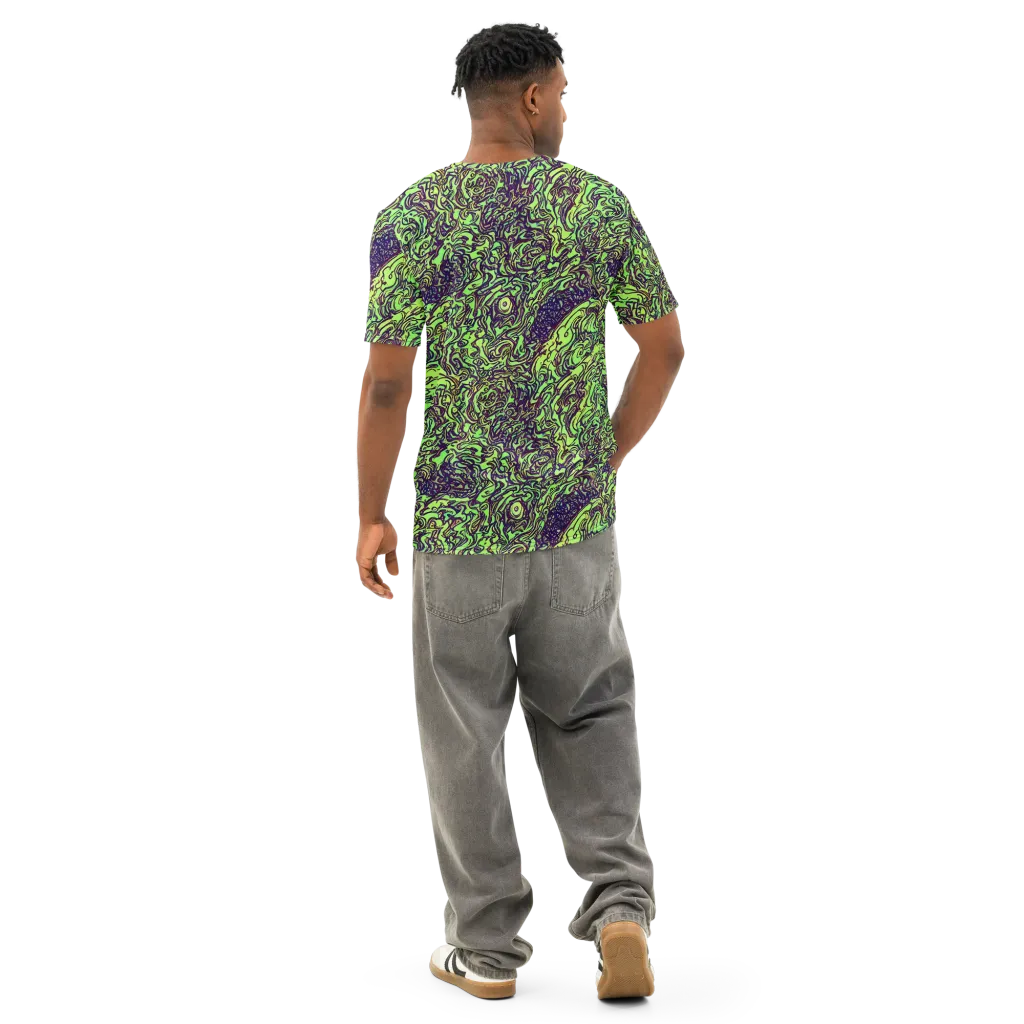 Chaos Garden on Men's Cotton Crew Neck T-Shirt — Back