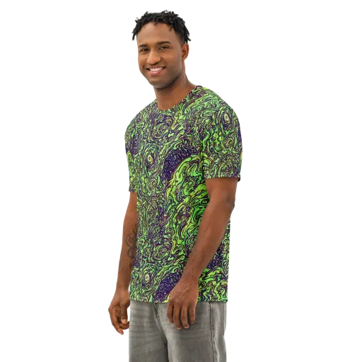 Chaos Garden on a Men's Cotton Crew Neck T-Shirt