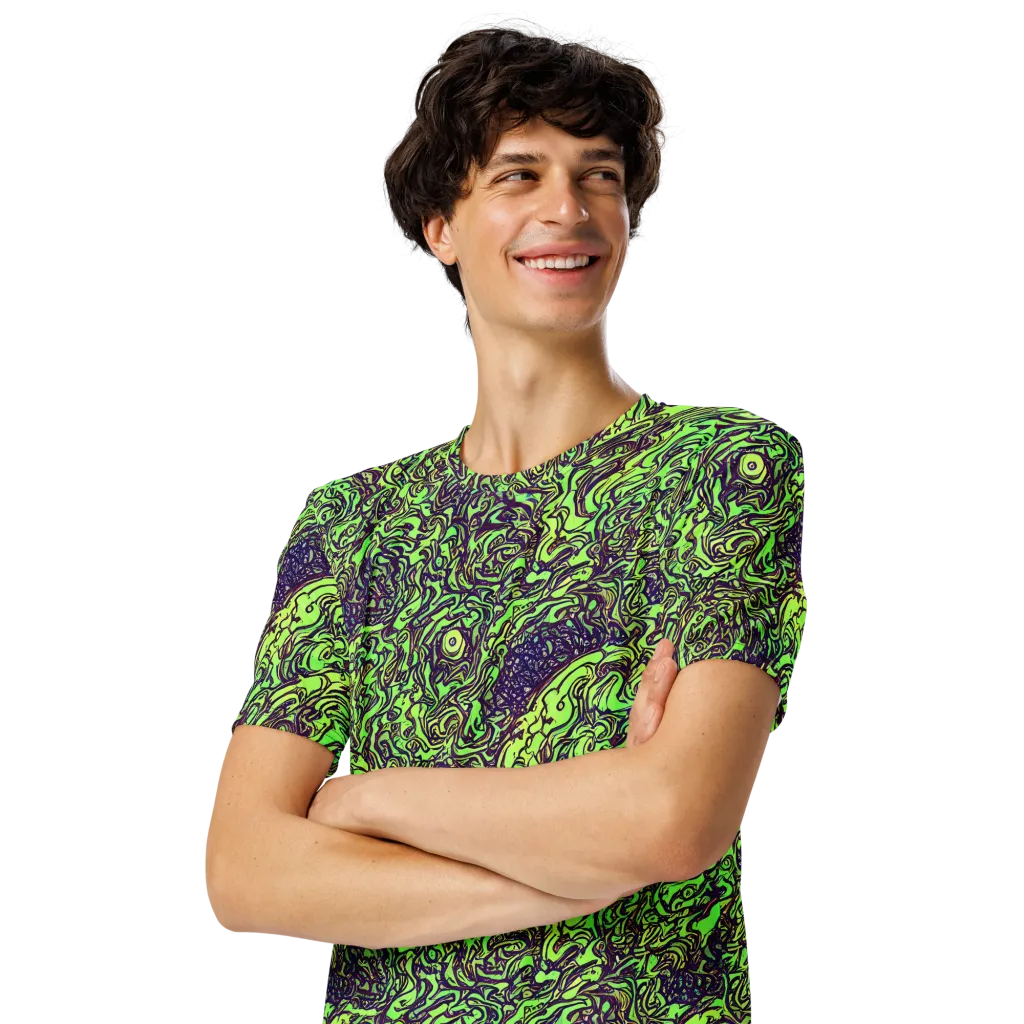 Chaos Garden on Men's Crew Neck T-Shirt — Left Front