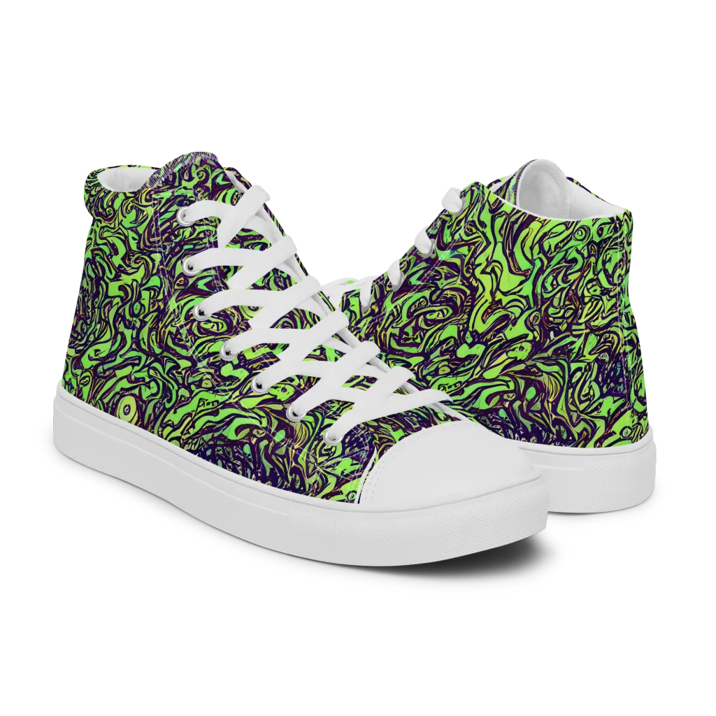 Chaos Garden on Men's High Top Canvas Shoes — Right