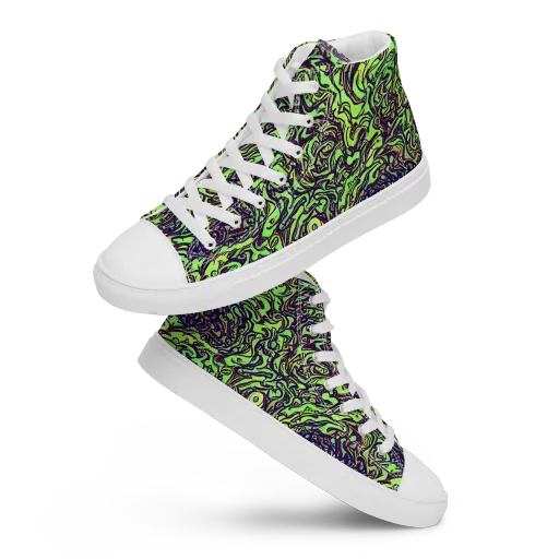 Chaos Garden on a Men's High Top Canvas Shoes