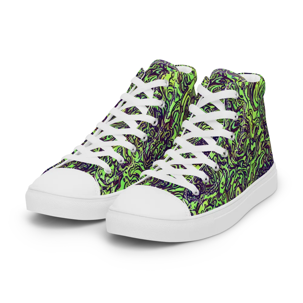 Chaos Garden on Women's High Top Canvas Shoes — Left Front
