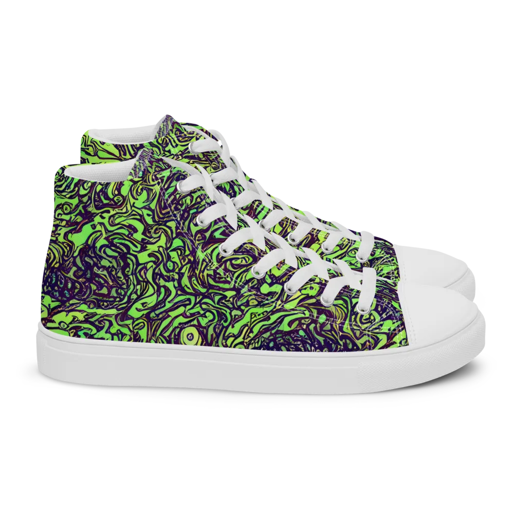 Chaos Garden on Women's High Top Canvas Shoes — Right