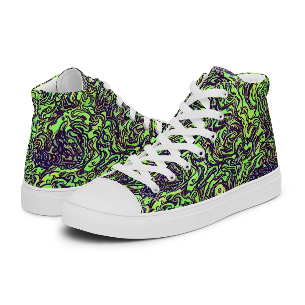 Chaos Garden on Women's High Top Canvas Shoes — Left