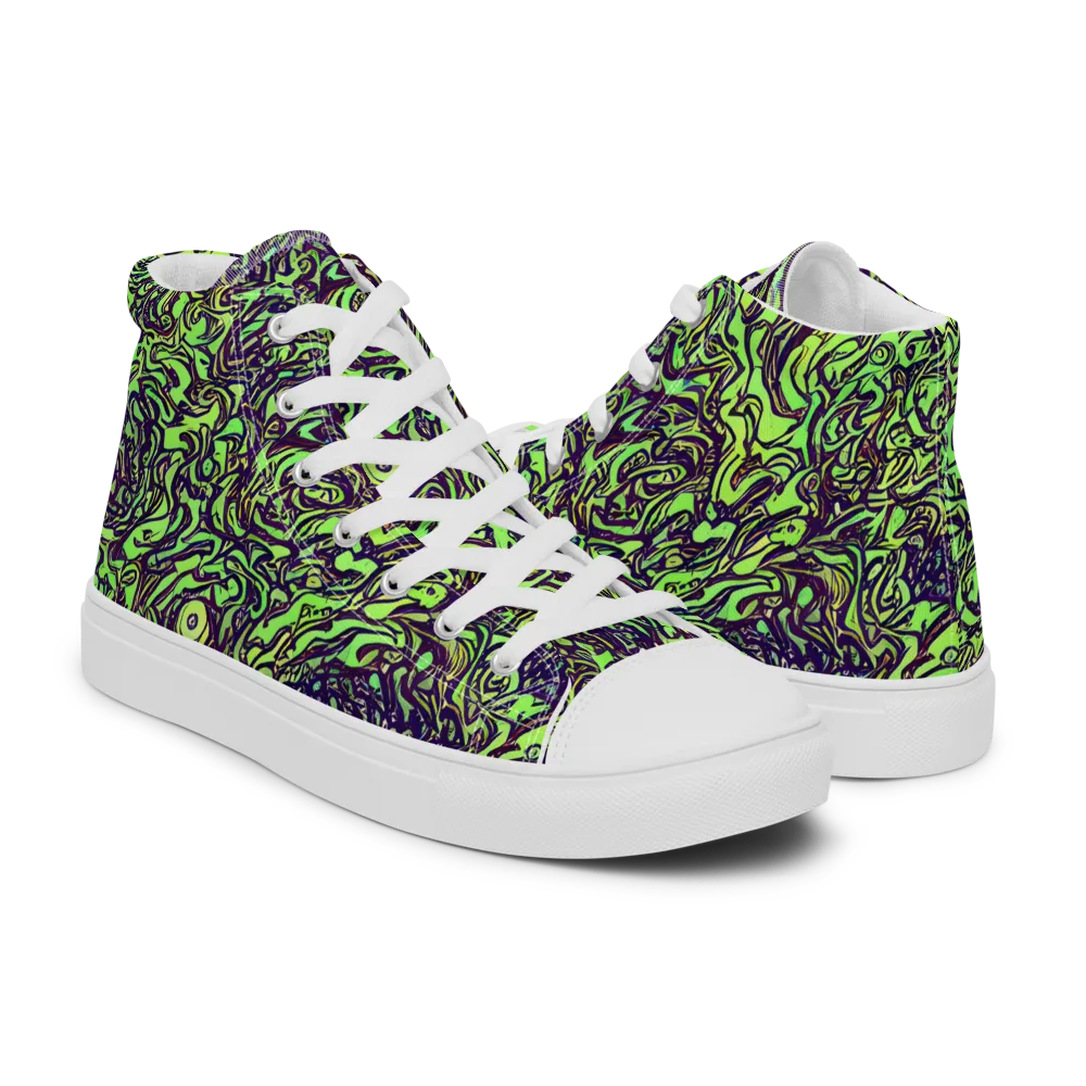 Chaos Garden on Women's High Top Canvas Shoes — Right