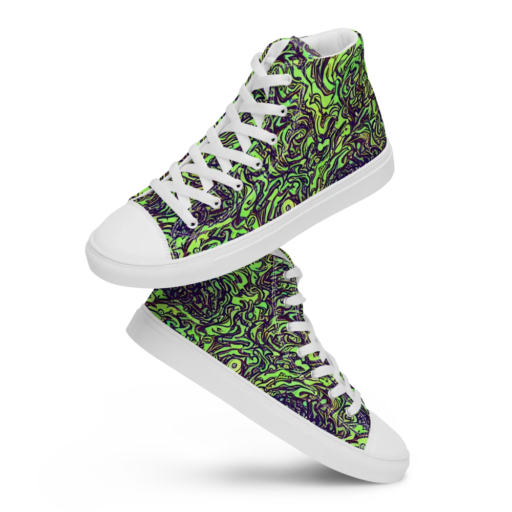 Chaos Garden on Women's High Top Canvas Shoes — Front