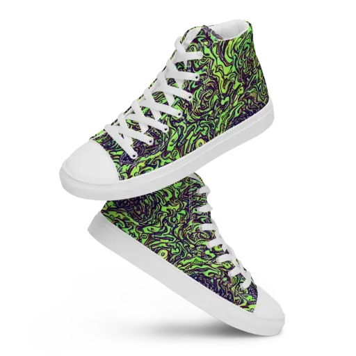 Chaos Garden on a Women's High Top Canvas Shoes