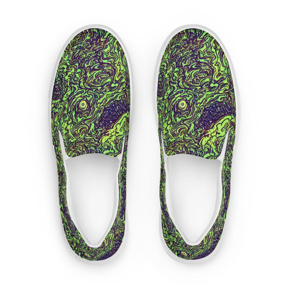 Chaos Garden on Men's Slip-On Canvas Shoes — Front