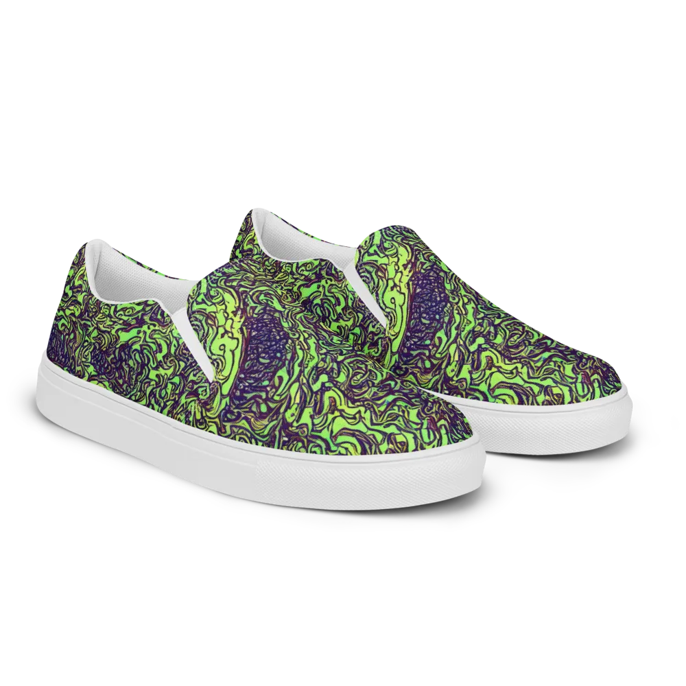 Chaos Garden on Men's Slip-On Canvas Shoes — Right Front