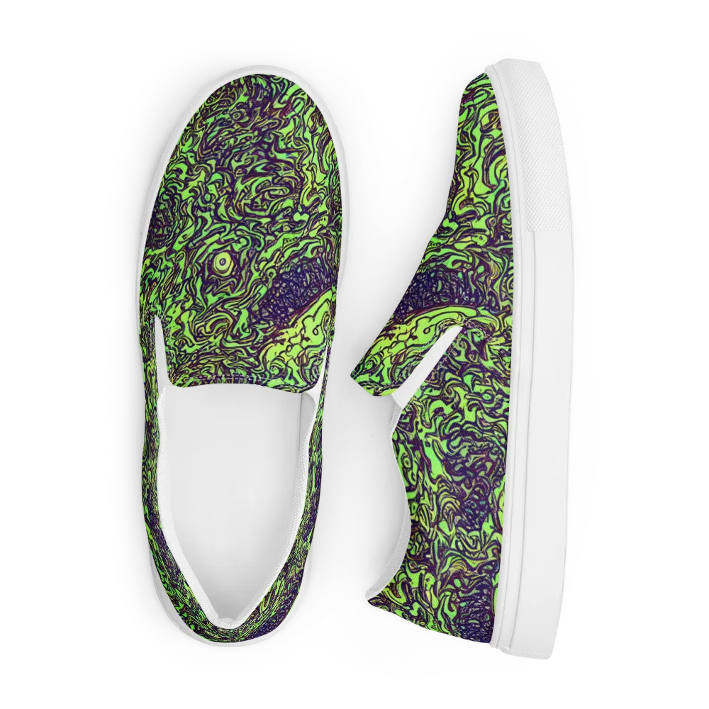 Chaos Garden on Men's Slip-On Canvas Shoes — Front