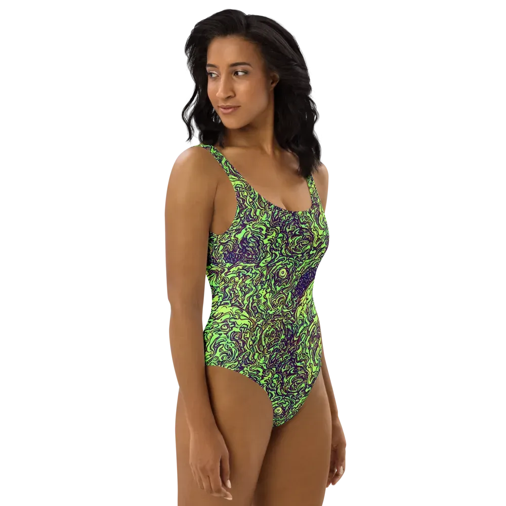 Chaos Garden on One-Piece Swimsuit — Right