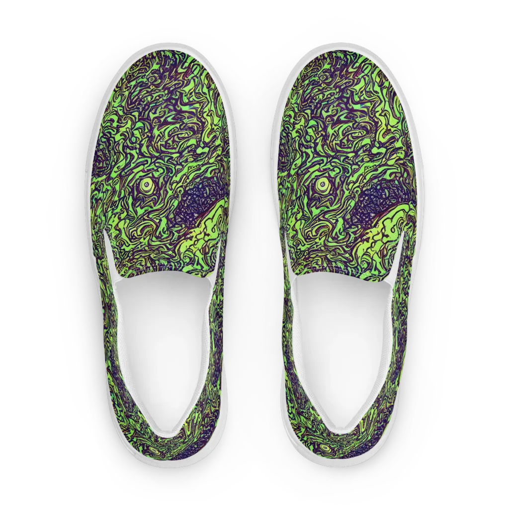 Chaos Garden on Women's Slip-On Canvas Shoes — Front