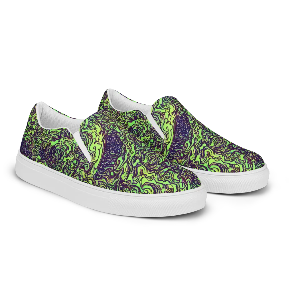 Chaos Garden on Women's Slip-On Canvas Shoes — Right Front