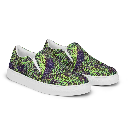 Chaos Garden on a Women's Slip-On Canvas Shoes