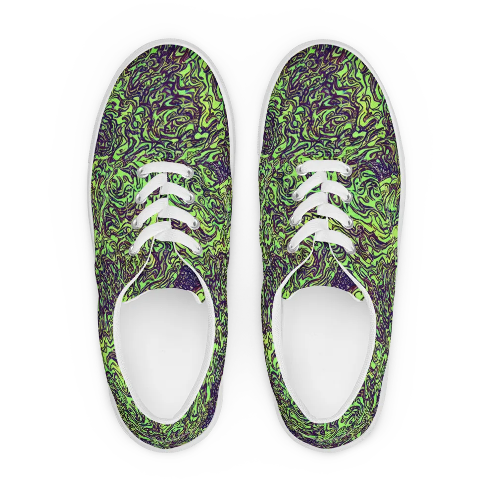 Chaos Garden on Men's Lace-Up Canvas Shoes — Front