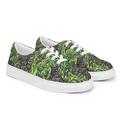 Chaos Garden on a Men's Lace-Up Canvas Shoes