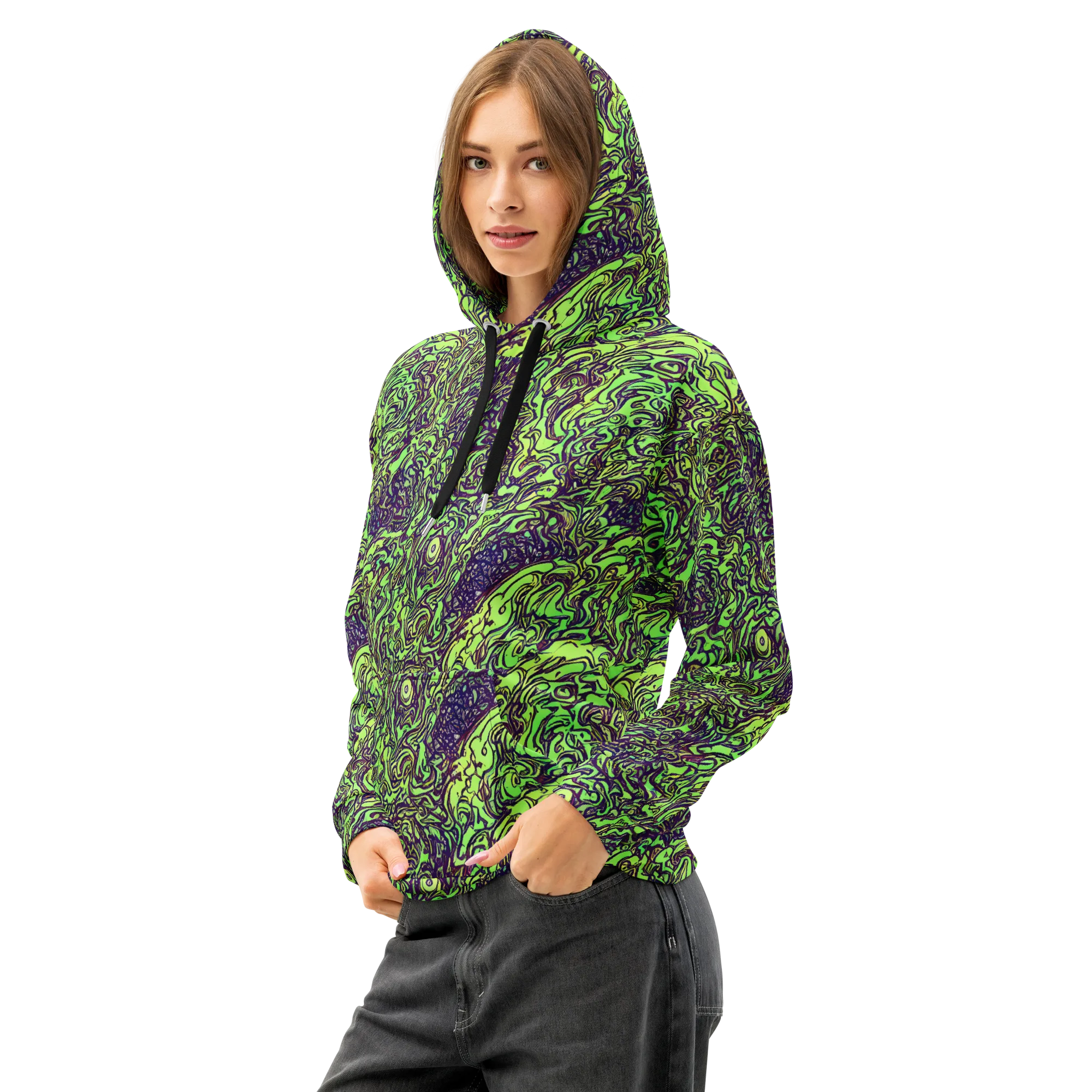 Chaos Garden on Cotton Hoodie — Left Front